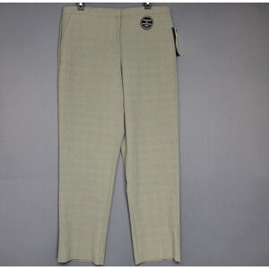 Just My Size Pants Womens 14W Gray Plaid Slimming Sensations Tummy Control NWT